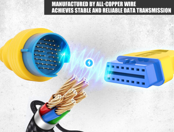AUTOOL 42 CM Car OBD2 Reinforced Nylon Extension Cord 38PIN TO 16PIN Male to Female Cable for Benz
