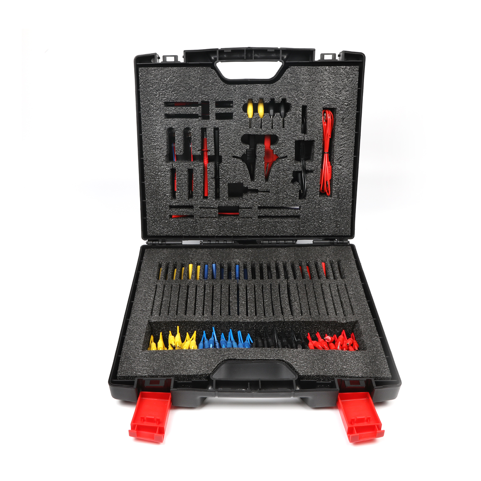 AUTOOL 92PCS professional test lead set packing list with EVA carrying case