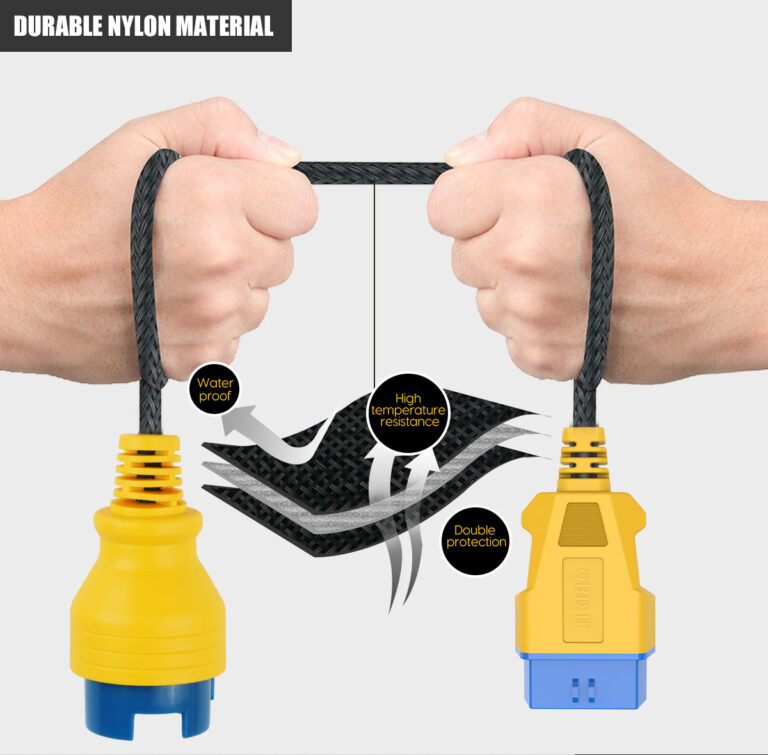 AUTOOL 42 CM Car OBD2 Reinforced Nylon Extension Cord 38PIN TO 16PIN Male to Female Cable for Benz