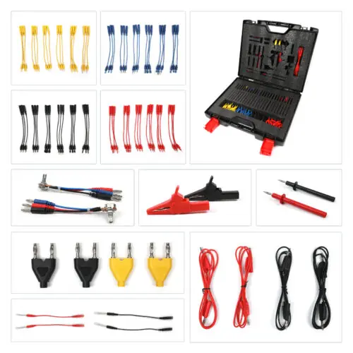 AUTOOL 68PCS Test Lead Kit Banana Plug To Test Hook Cable Replaceable Multimeter Probe Test Wire Probe Alligator Clip