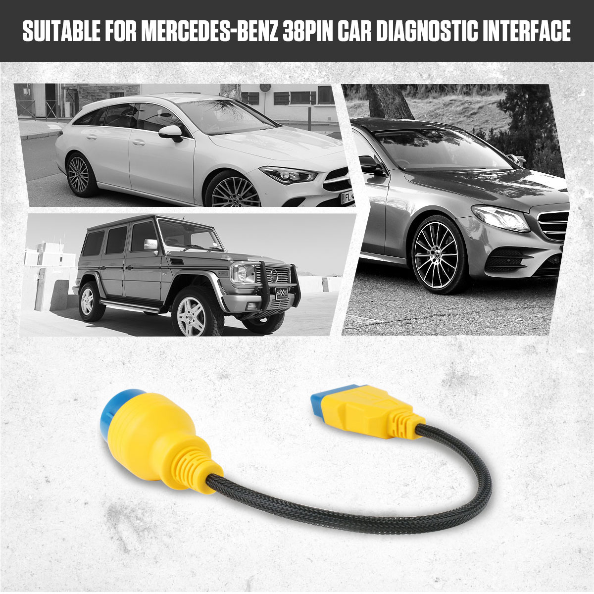 AUTOOL Benz 38 pin OBD2 cable suitable for Mercedes-Benz 38 pin car diagnostic interface