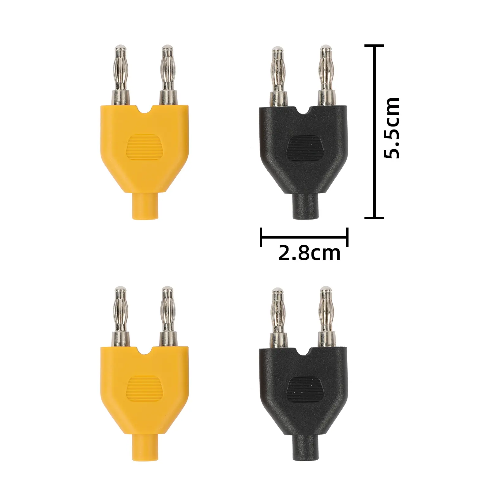 AUTOOL 68PCS black and yellow banana plug adapters 5.5 cm by 2.8 cm