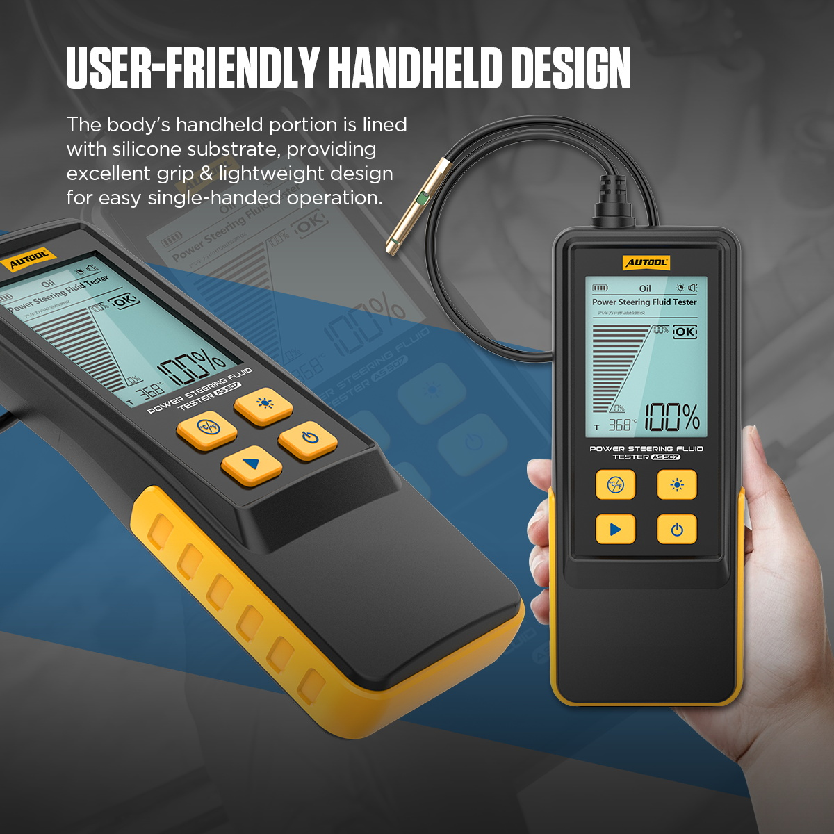 AUTOOL AS507 handheld silicone grip design