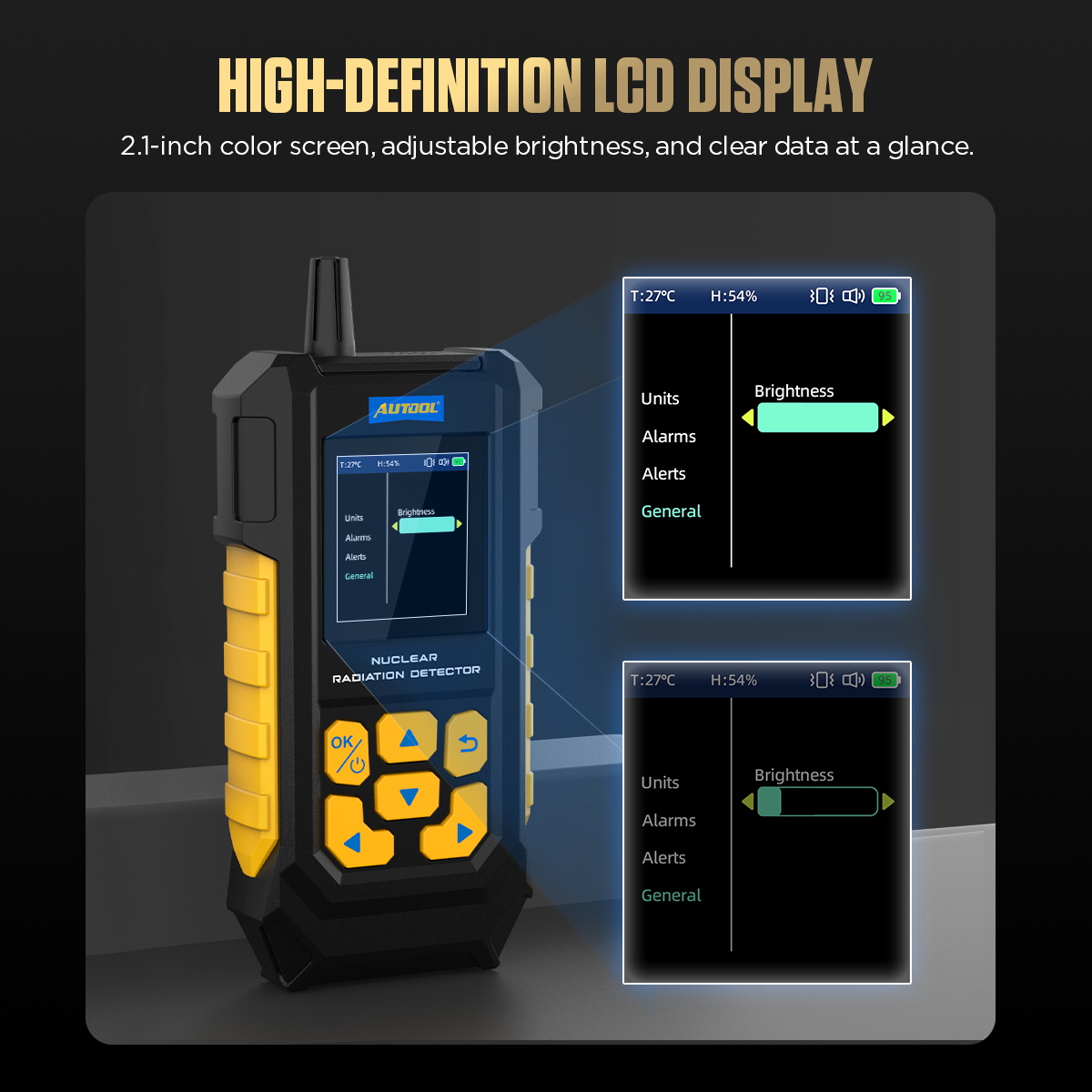 AUTOOL ND300 high definition 2.1-inch LCD display with adjustable brightness