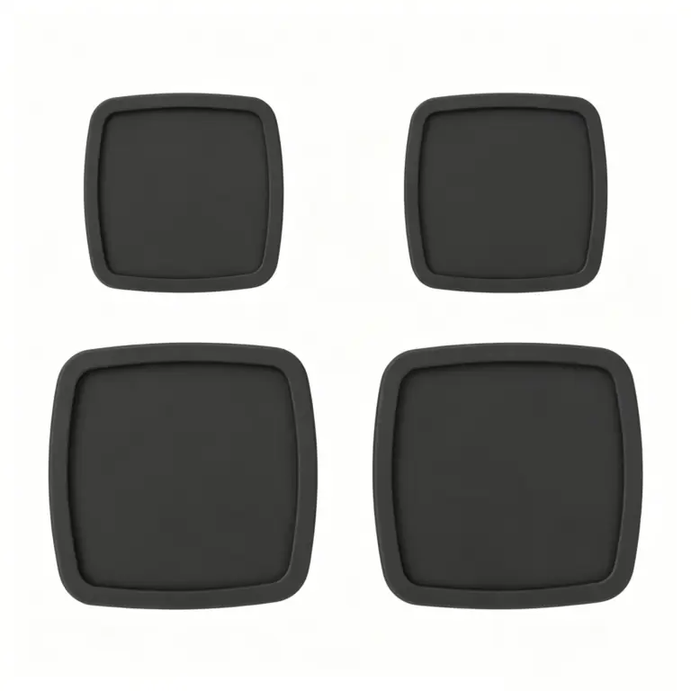 Set of four black protective target covers for the XC Series 3D wheel aligner accessories.