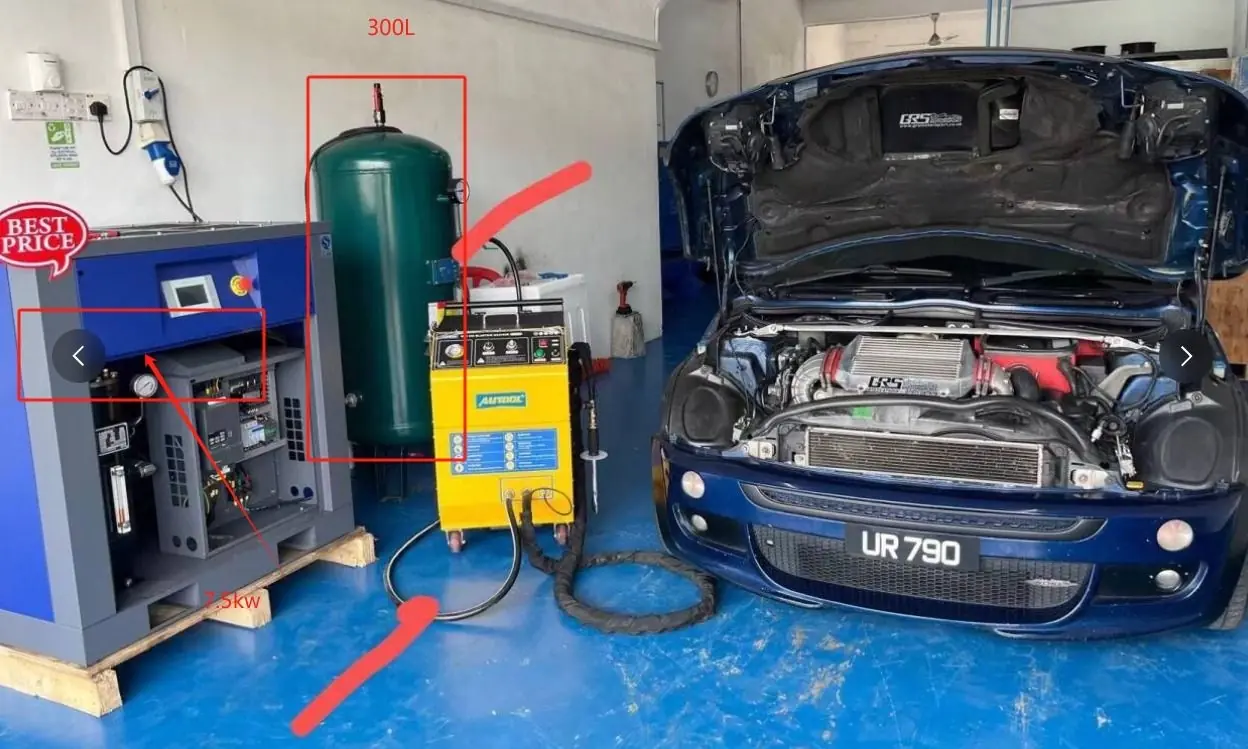 Air compressor setup requirement for AUTOOL dry ice blaster