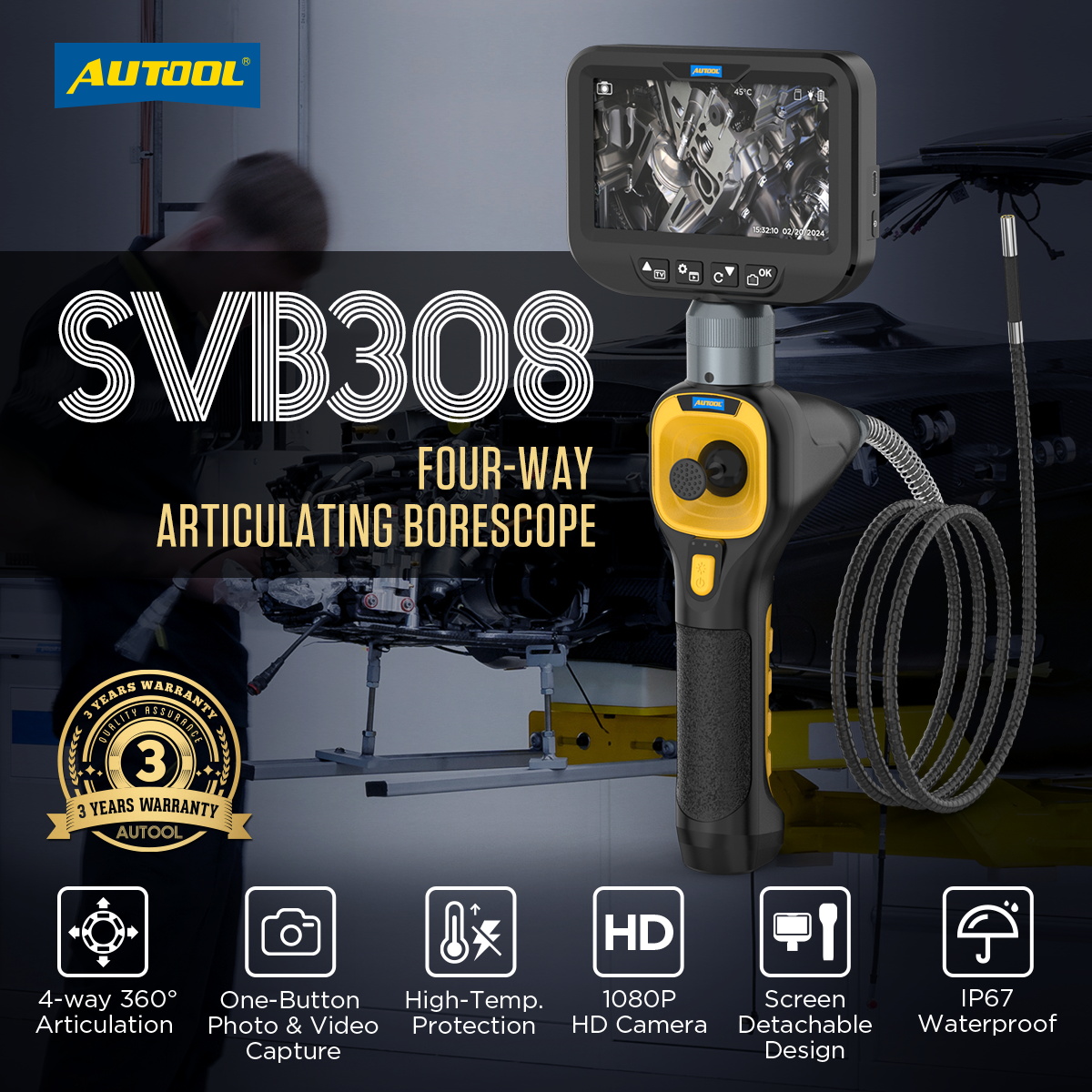 AUTOOL SVB308 automotive steering endoscope gift idea