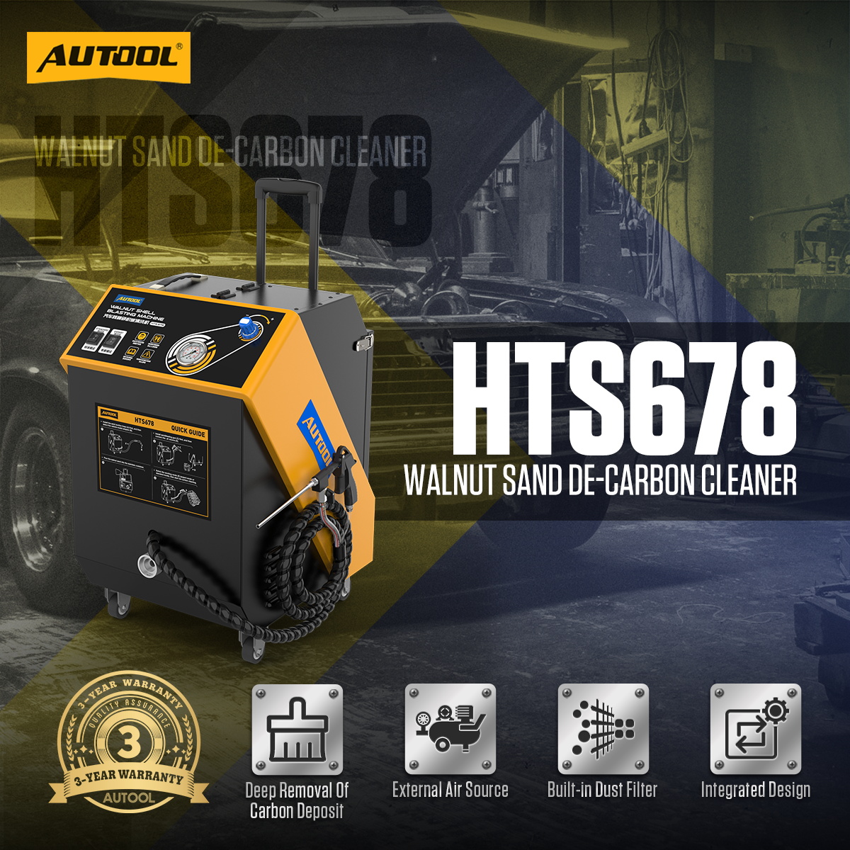 AUTOOL HTS678 walnut sand de-carbon cleaner main product image