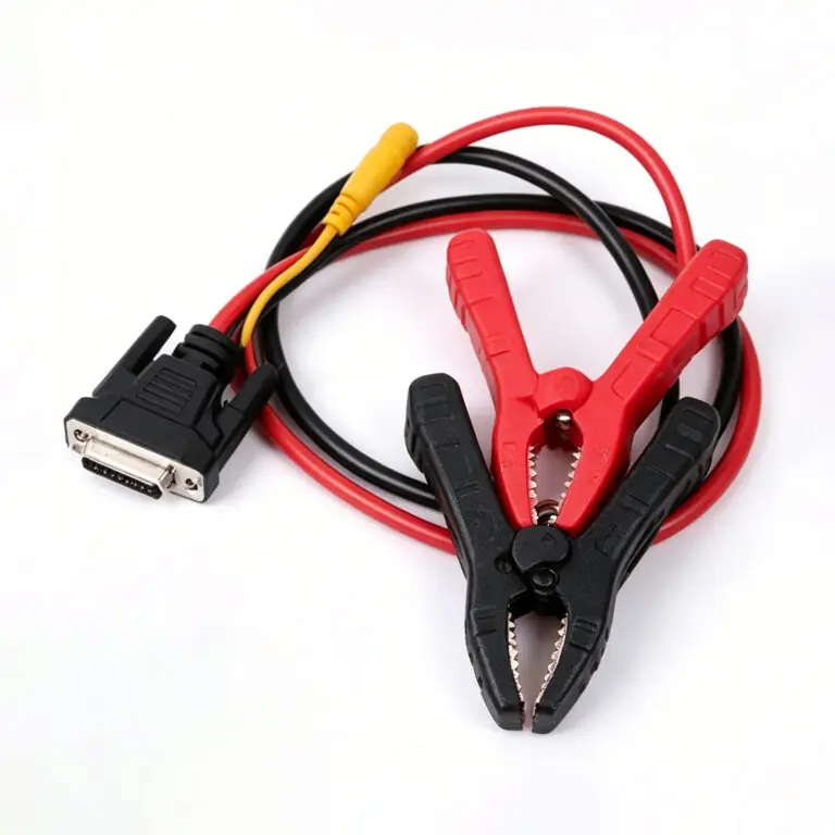 AUTOOL replacement test cable accessory with red and black alligator clips for automotive battery testers