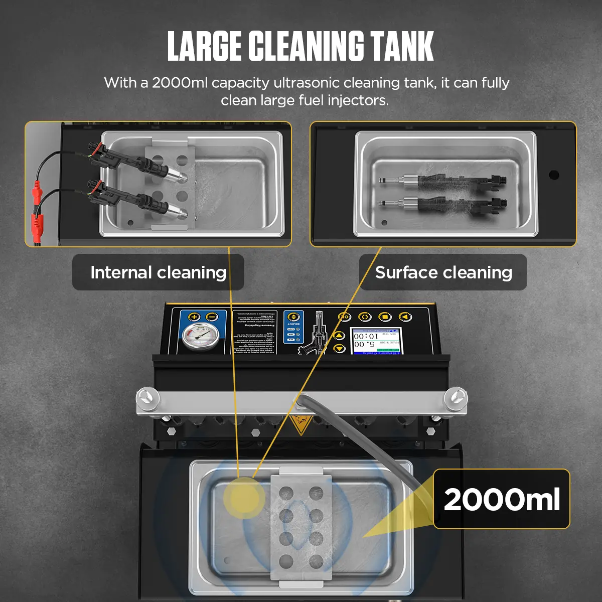 AUTOOL ultrasonic fuel injector cleaning detail