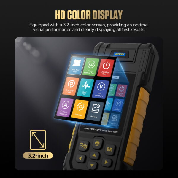 AUTOOL BT960 12V Car Battery Tester Lithium Battery Leakage Monitoring