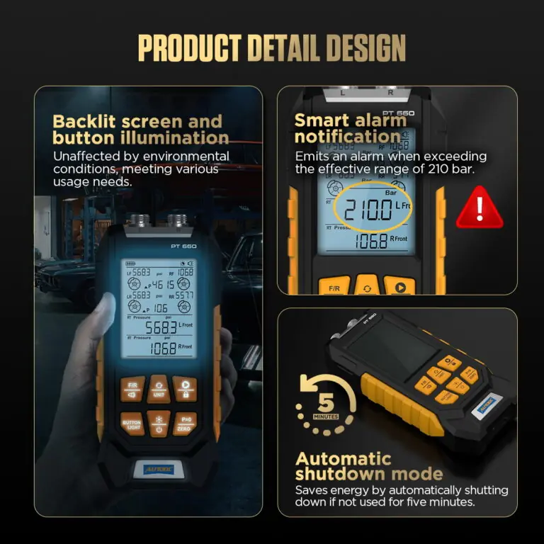 AUTOOL PT660 Dual-Channel Brake Pressure Gauge