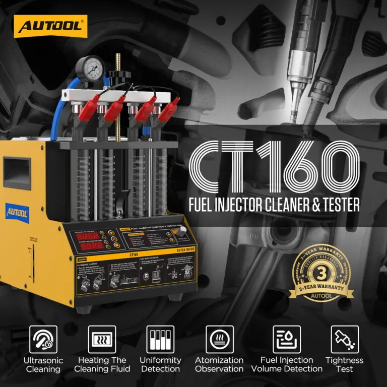 AUTOOL CT160 Ultrasonic Fuel Injector Cleaner AUTOOL CT160 Heated 4-Cylinder Fuel Injector Cleaning Machine & Tester