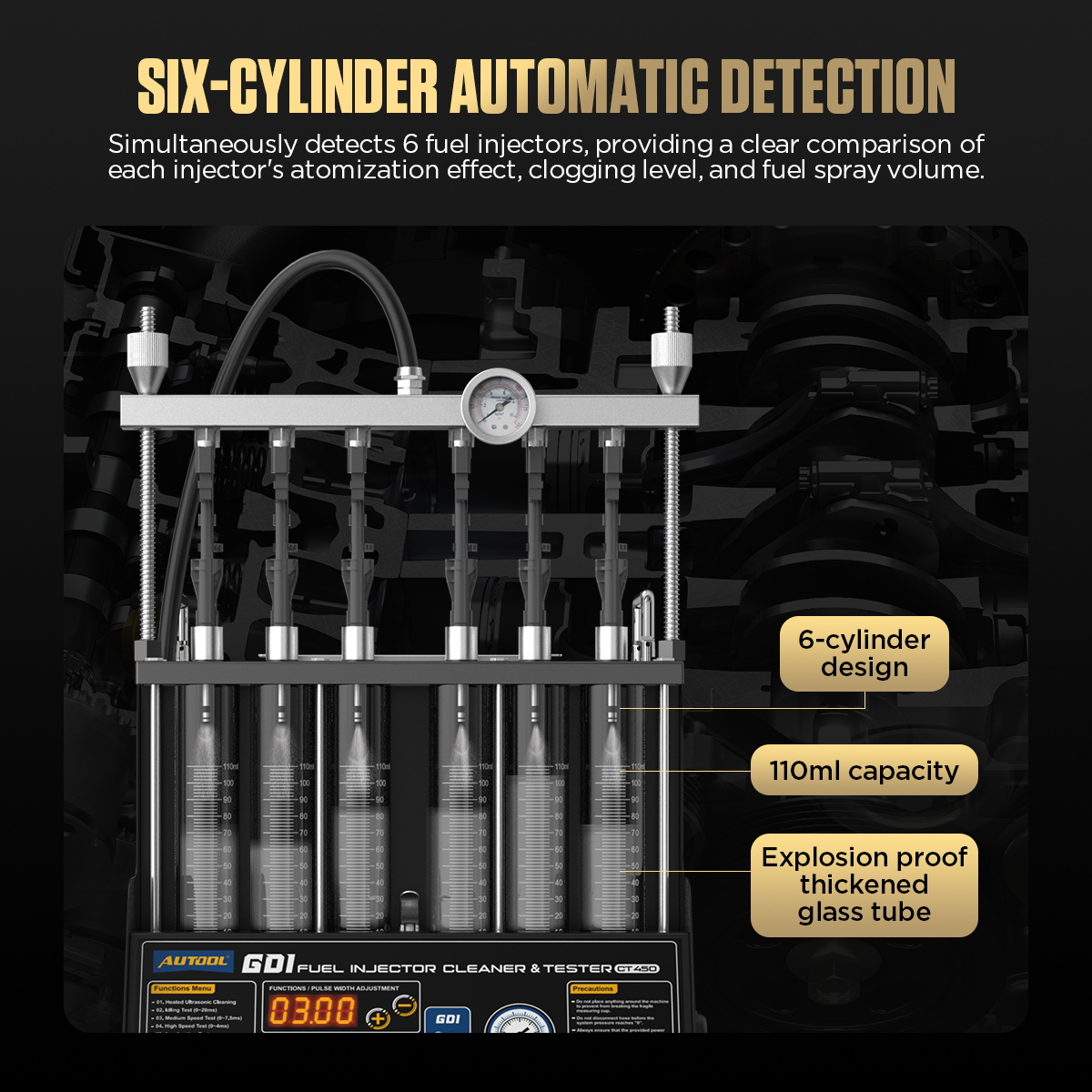 AUTOOL CT450 six cylinder automatic detection and 110ml test tubes