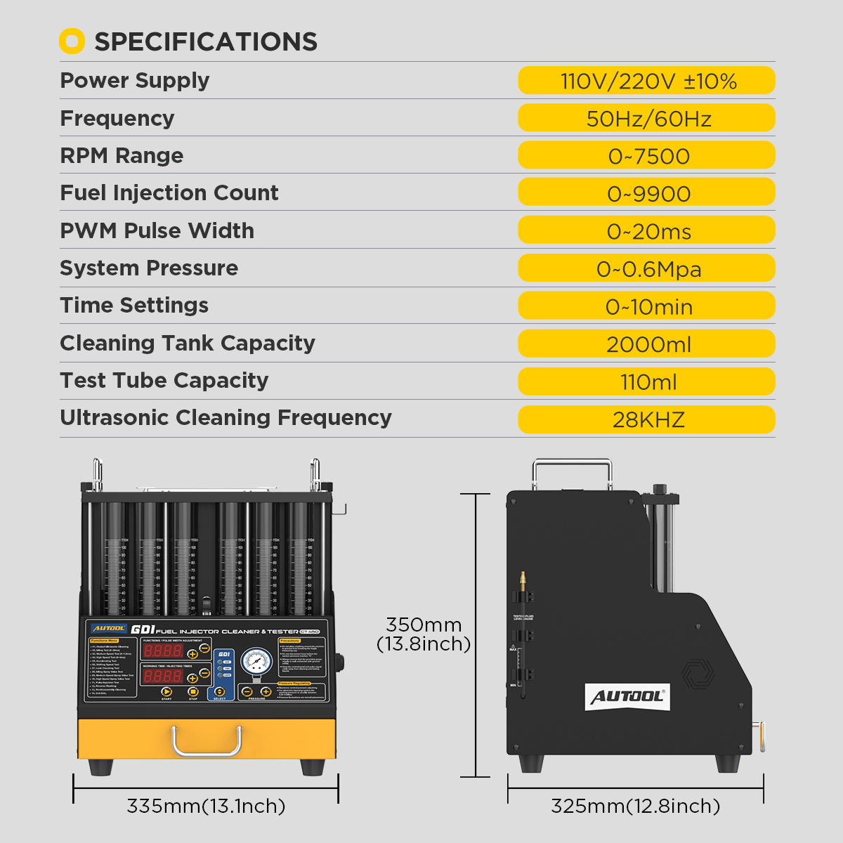 AUTOOL CT450 specifications image