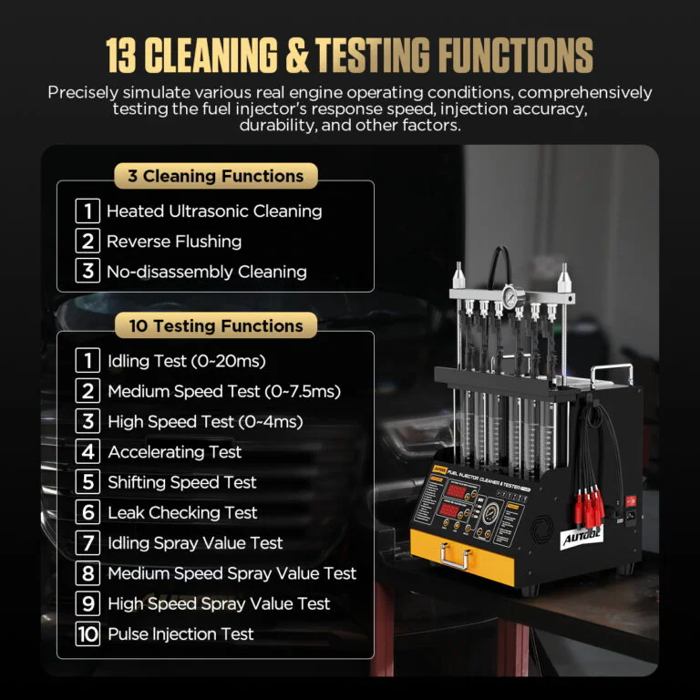AUTOOL CT450 6-Cylinder Heated GDI/EFI/FSI Fuel Injector Cleaner and Tester