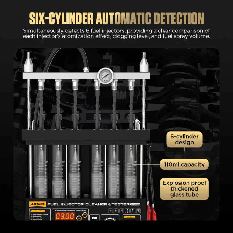 AUTOOL CT450 6-Cylinder Heated GDI/EFI/FSI Fuel Injector Cleaner and Tester