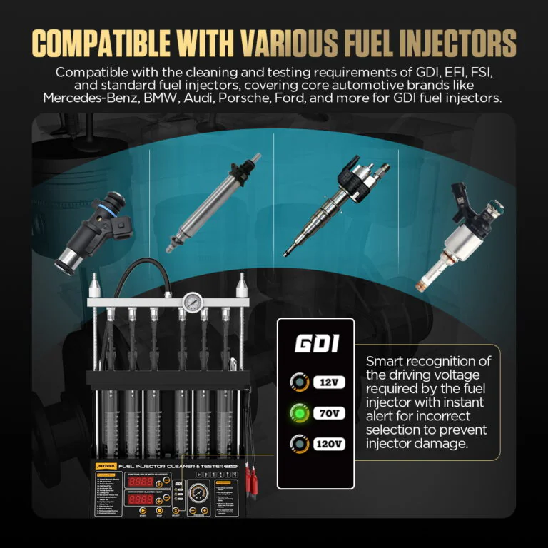 AUTOOL CT450 6-Cylinder Heated GDI/EFI/FSI Fuel Injector Cleaner and Tester