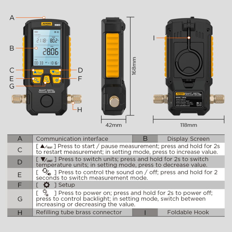 AUTOOL LM100 Smart Digital Vaccum Gauge