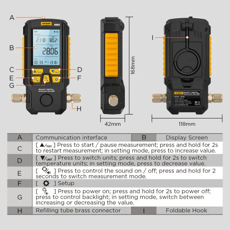 AUTOOL LM100 Smart Digital Vaccum Gauge