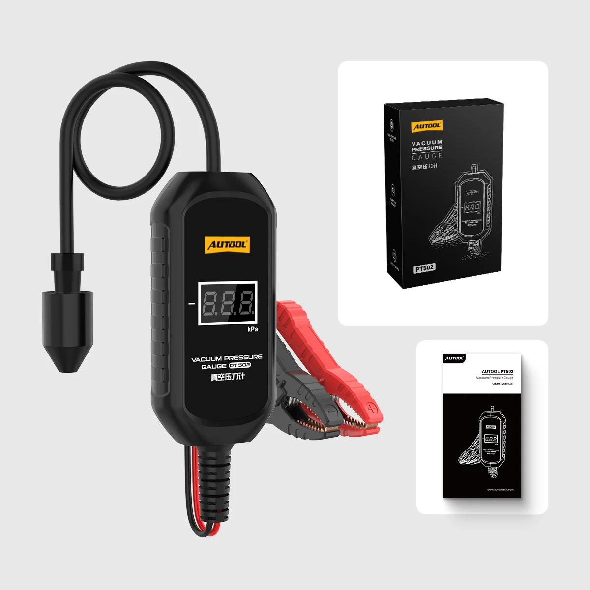 AUTOOL PT502 vacuum pressure gauge packing list