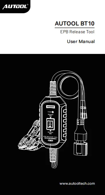 AUTOOL BT10 EPB Release Tool manual cover preview