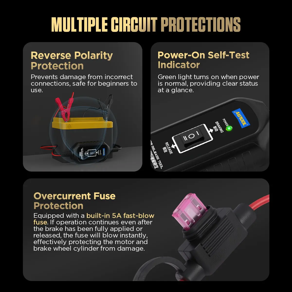 AUTOOL BT10 multiple circuit protections feature image