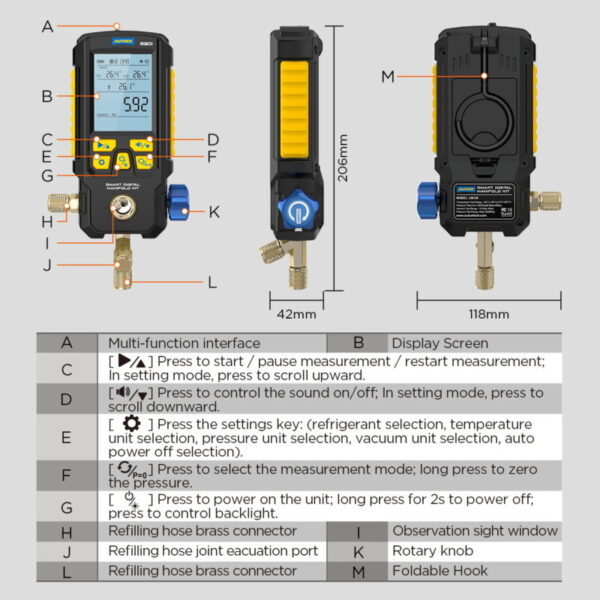 AUTOOL LM130 Smart Digital Manifold Kit