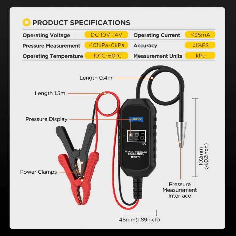 AUTOOL PT502 Vaccum Pressure Gauge
