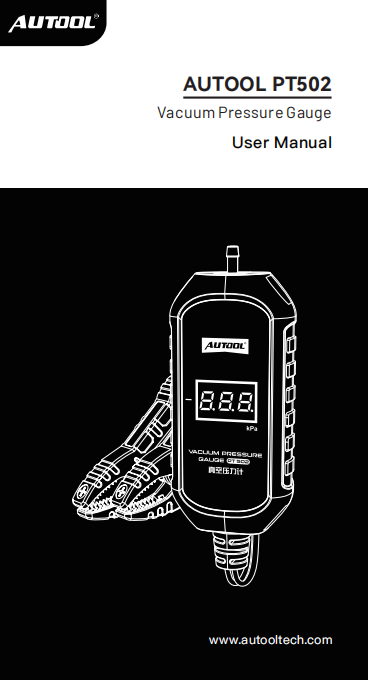 AUTOOL PT502 vacuum pressure gauge manual cover