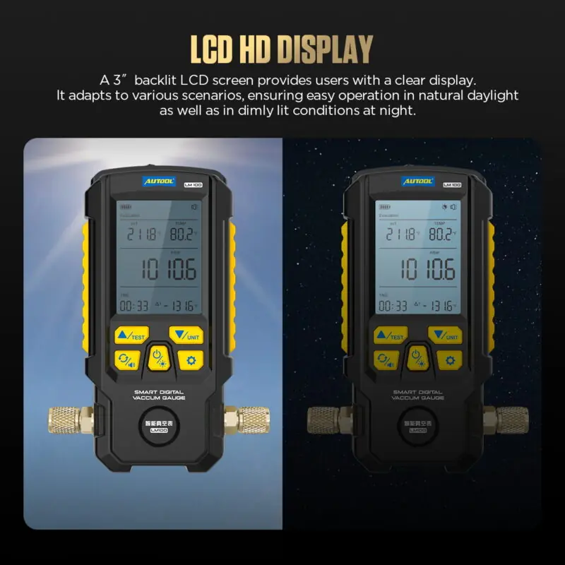 AUTOOL LM100 smart digital vacuum gauge package detail
