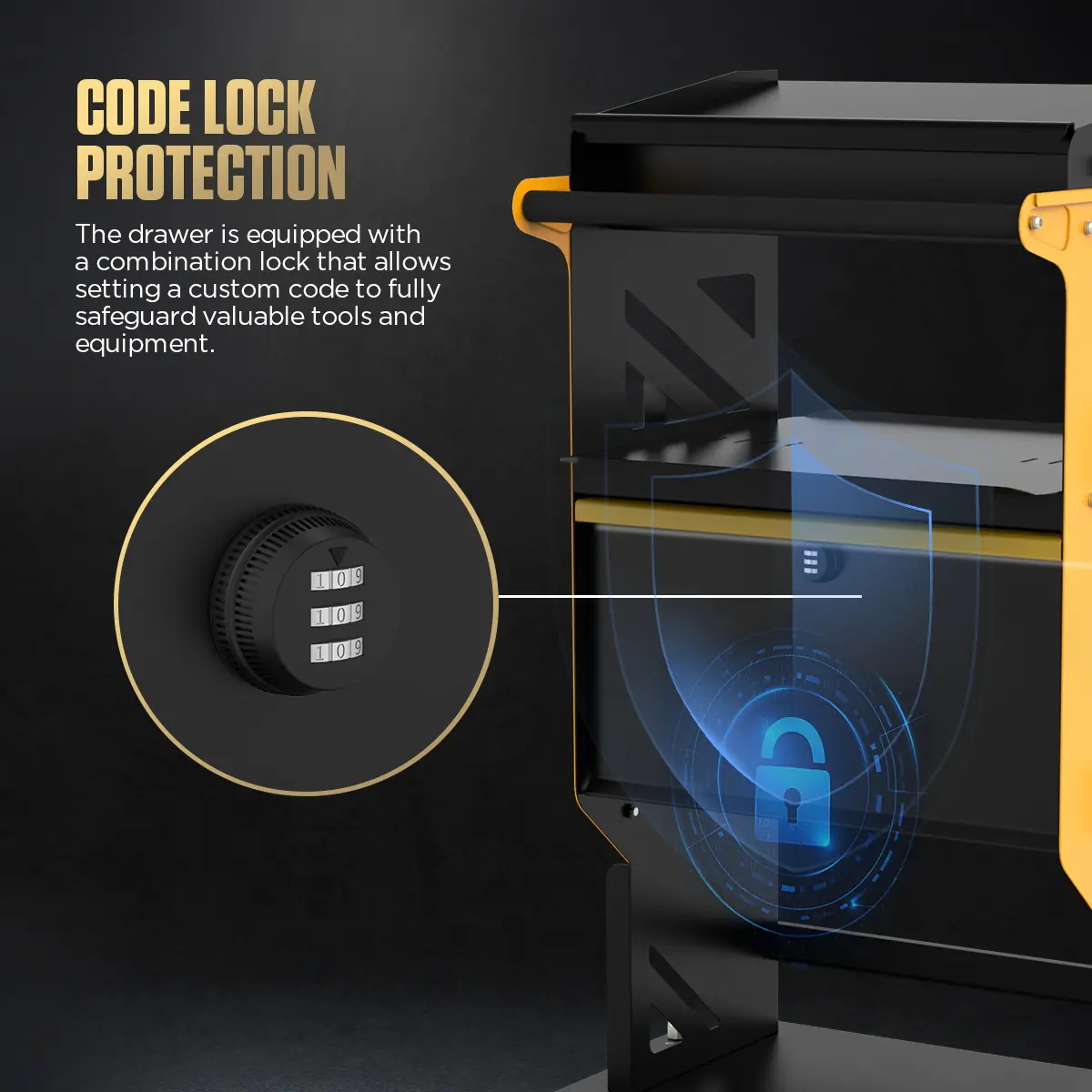 AUTOOL T25 code lock drawer protection