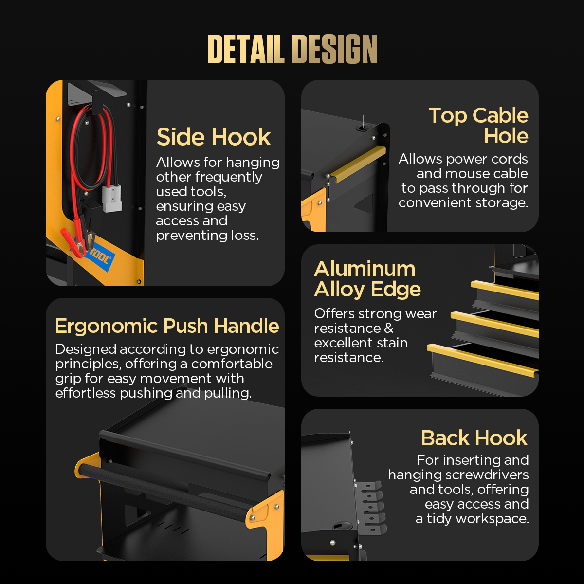 AUTOOL T26 detailed design including side hook cable hole handle and back hook