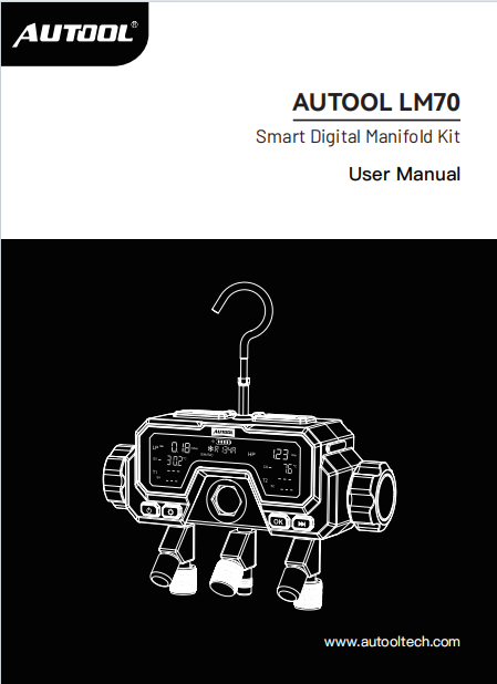 AUTOOL LM70 smart digital manifold kit user manual preview