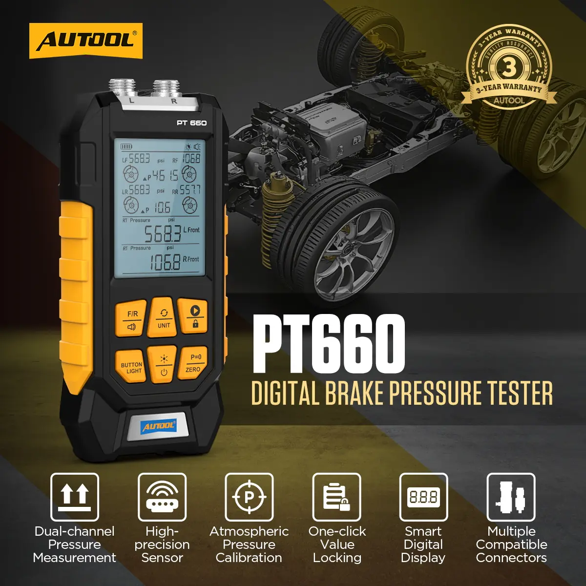 AUTOOL PT660 Brake Pressure Gauge main product image