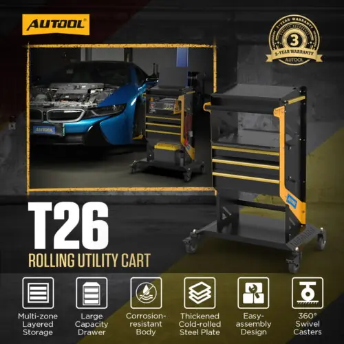 AUTOOL T25 Mechanic Tool Cart with Wheels Utility Cart