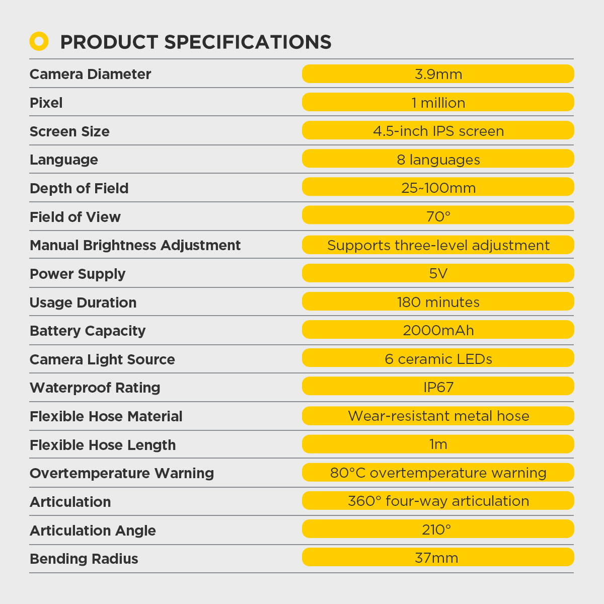 AUTOOL SVB408 specification chart image