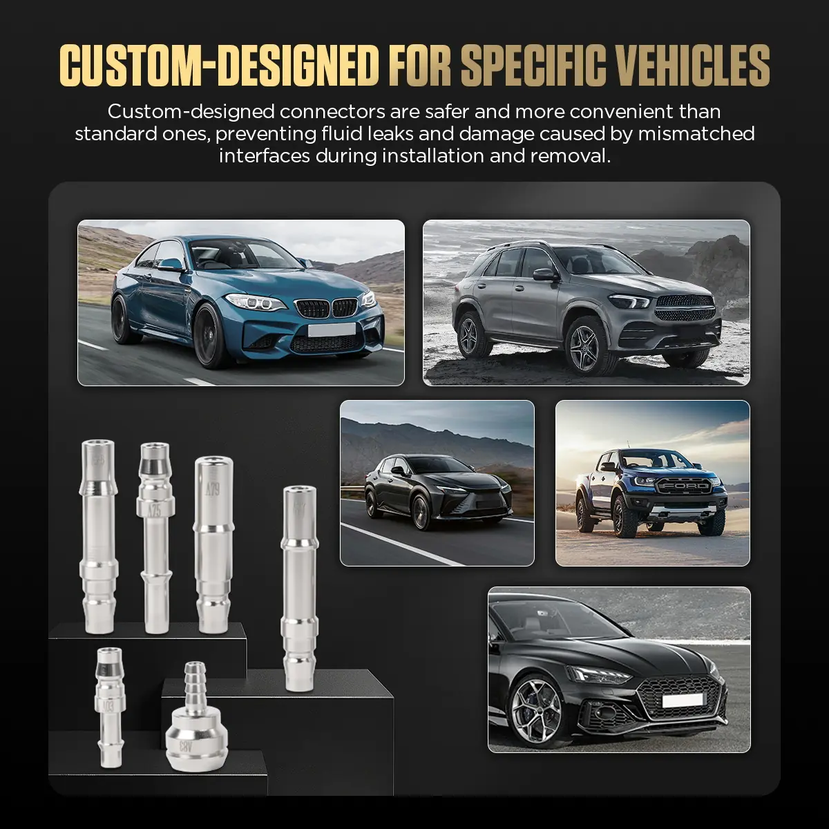 AUTOOL transmission fluid adapter kit custom-designed for specific vehicles