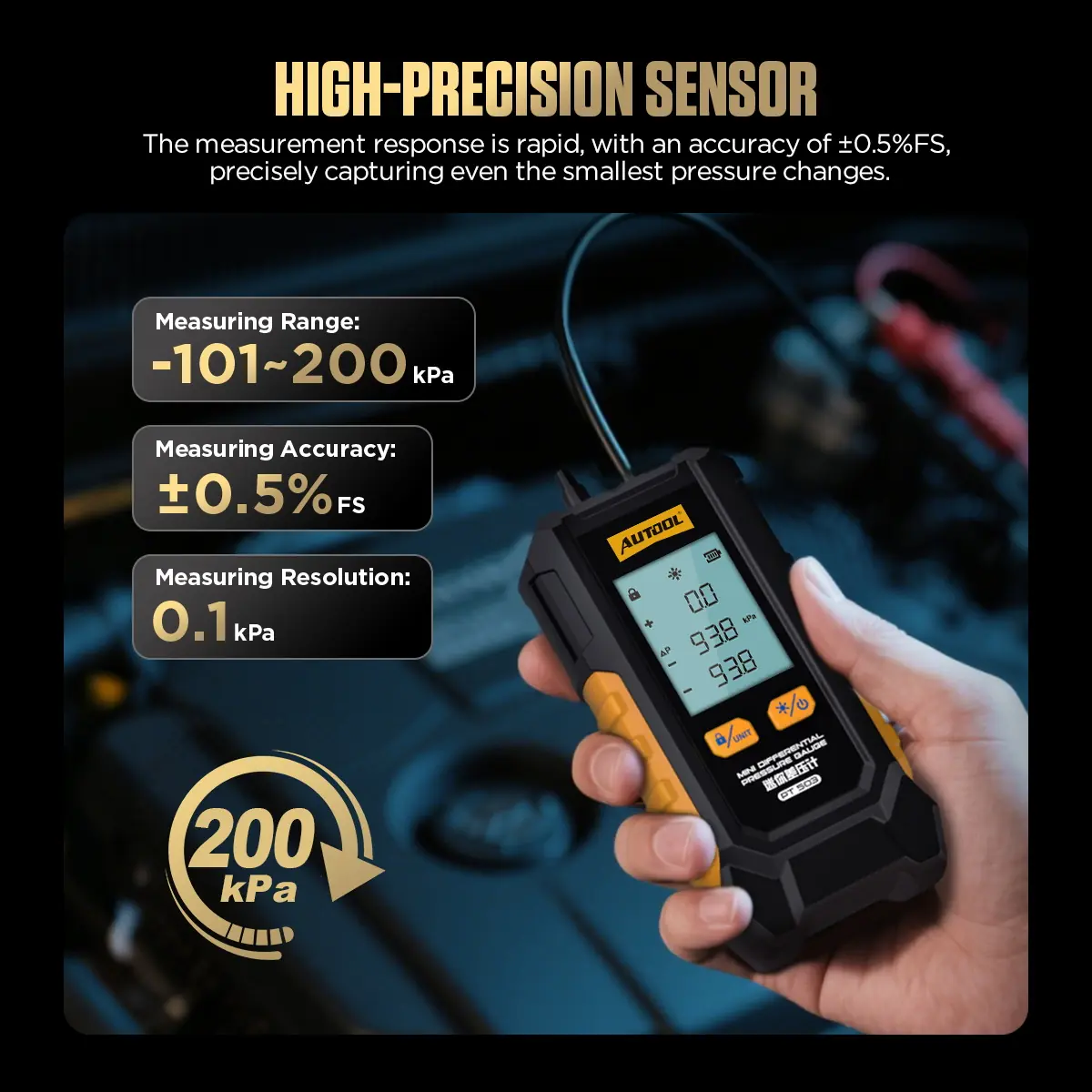 AUTOOL PT503 high precision sensor range accuracy and resolution feature
