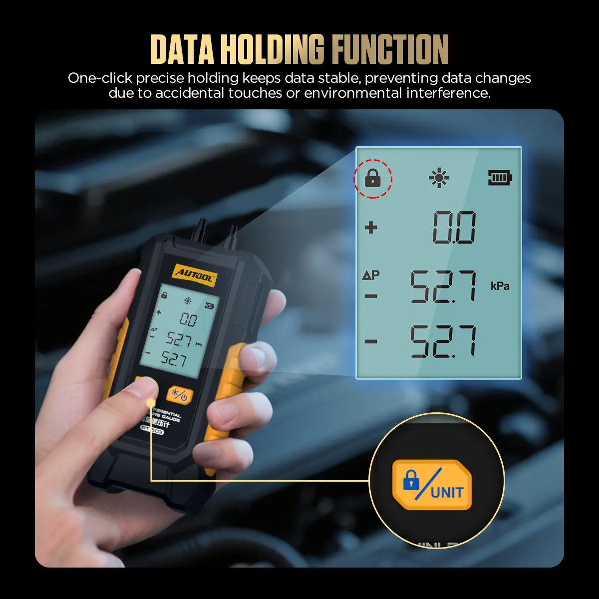 AUTOOL PT503 data holding function feature