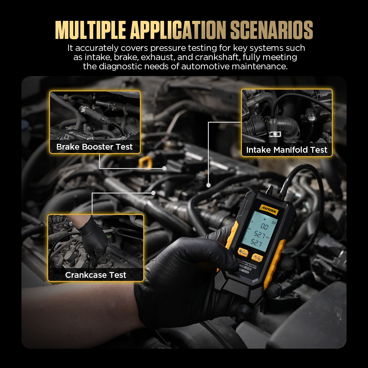 AUTOOL PT503 brake booster intake manifold and crankcase pressure testing applications