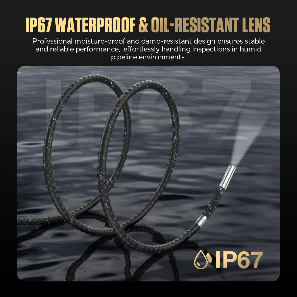 AUTOOL SVB405 IP67 rated probe moisture resistant lens feature