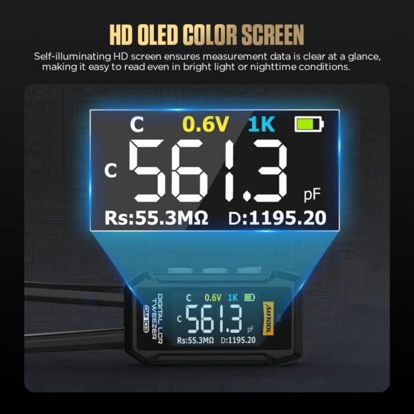 AUTOOL DM103 Digital LCR Tweezer for Resistance Capacitance and Inductance