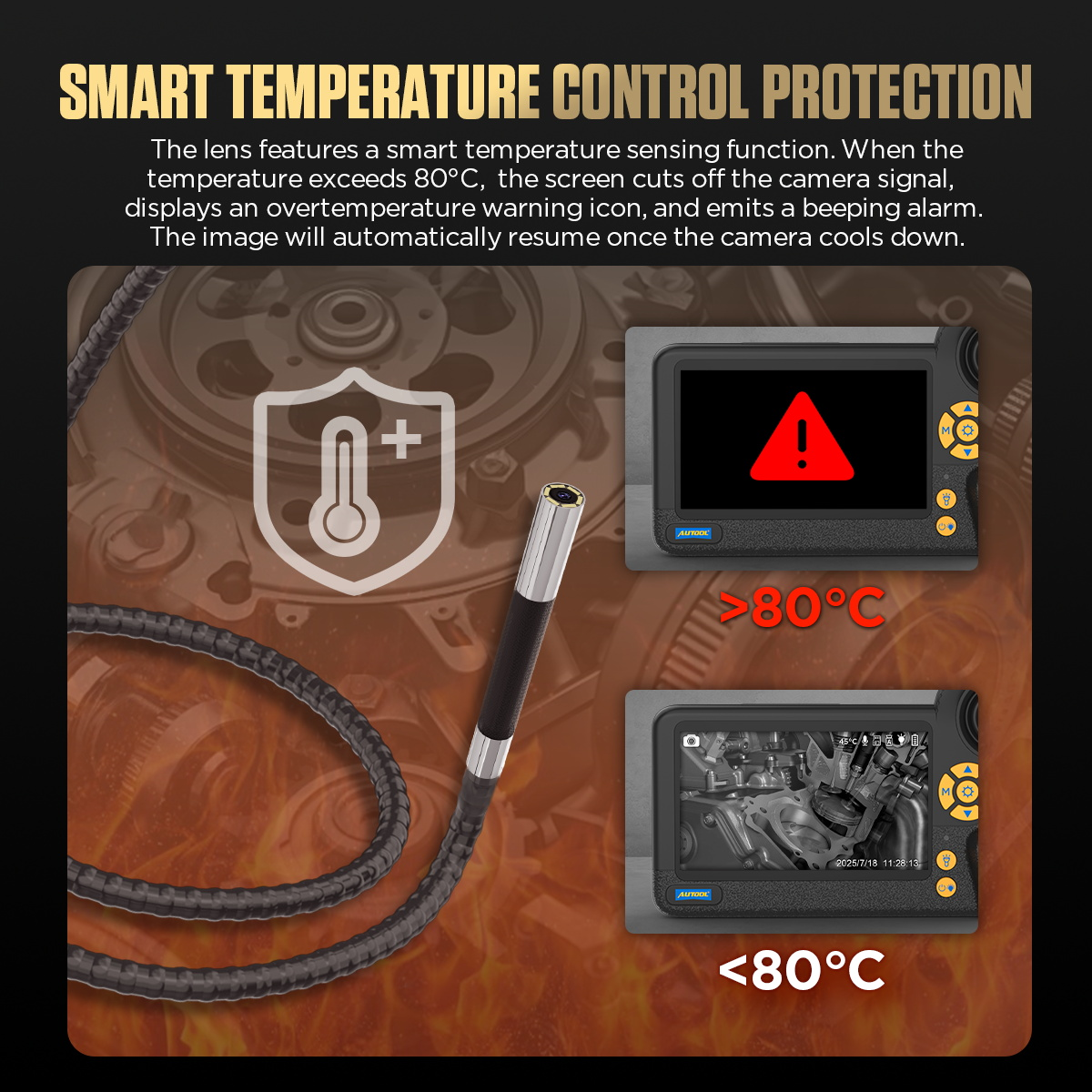 AUTOOL SVB405 smart temperature control protection and over temperature warning
