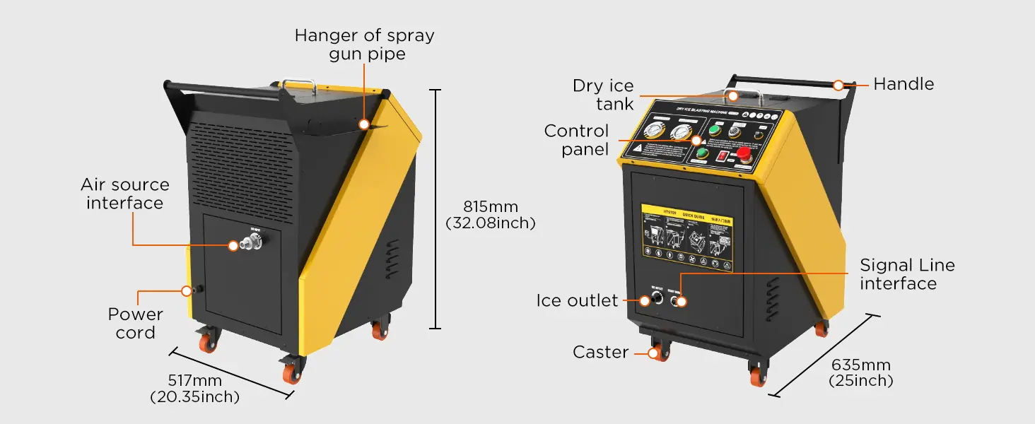 Automotive dry ice blaster cleaning detail
