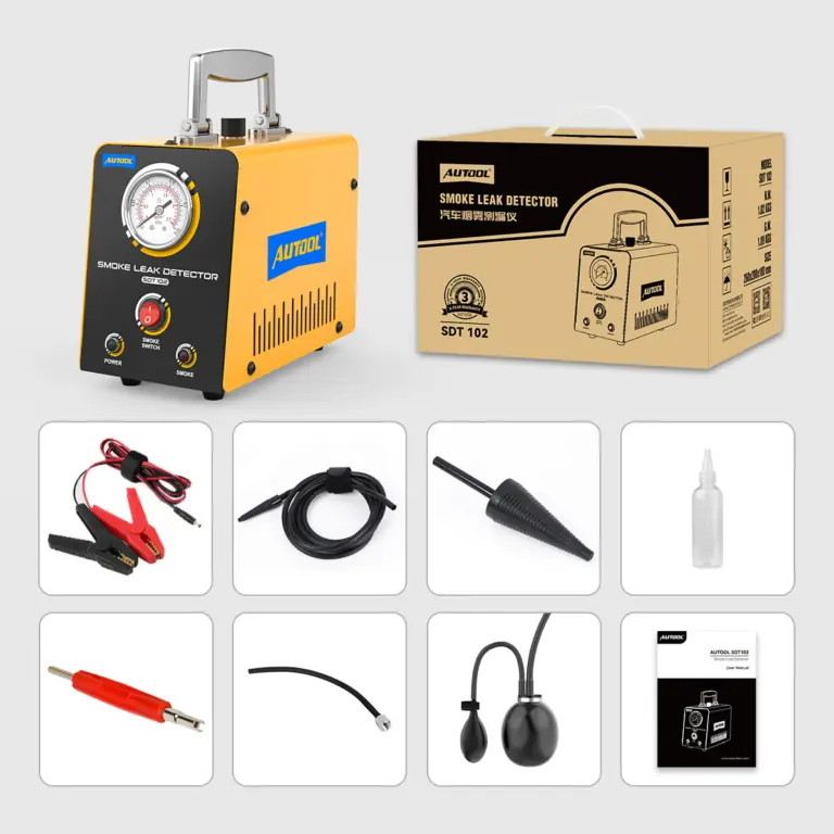 AUTOOL SDT102 Car Smoke Tester for Vacuum Leaks with Pressure Gauge