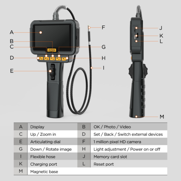 AUTOOL SVB208 HD Automotive Borescope Camera for Engine Diagnostics
