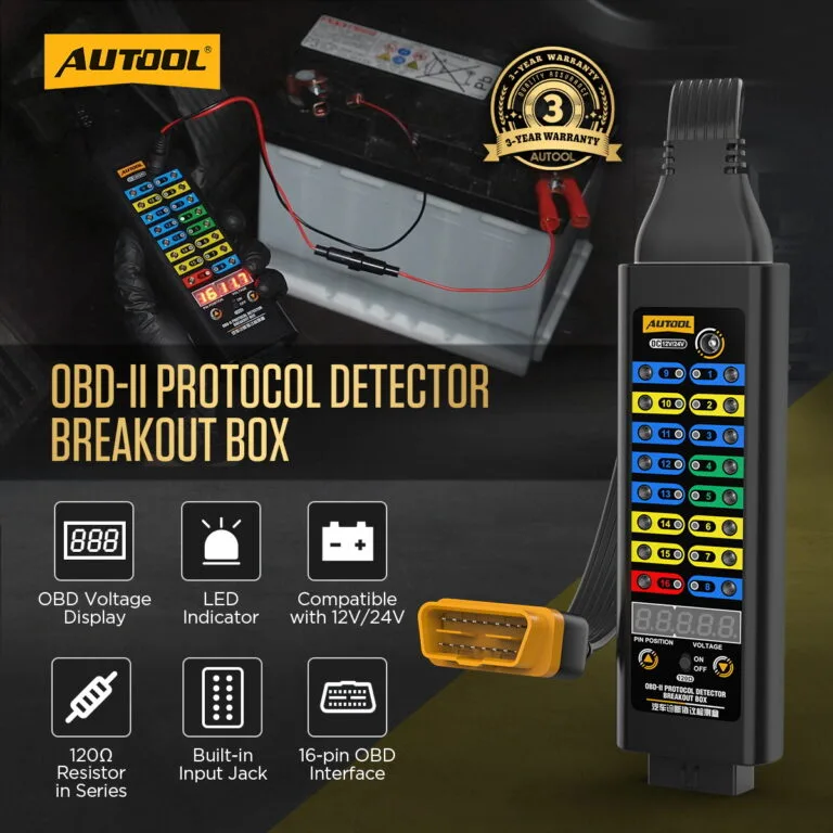 AUTOOL OBD2 Breakout Box Protocol Detector Premium Version