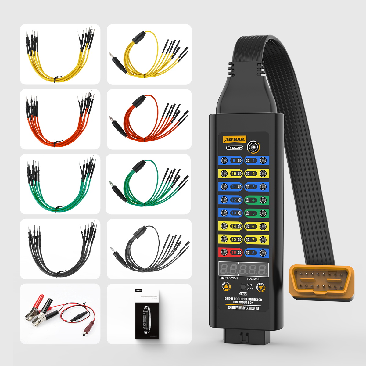 AUTOOL OBD2 Breakout Box Protocol Detector Premium Version