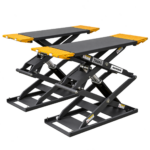 AUTOOL ATL-3.6SU heavy-duty ultra-low small platform scissor car lift with 3600KG lifting capacity, black and yellow automotive workshop lift.